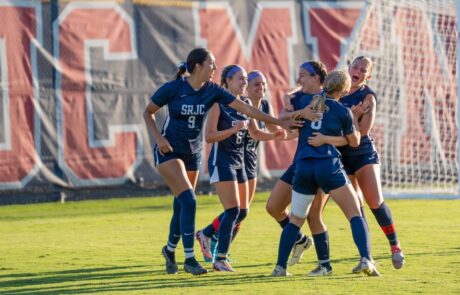 Students celebrating goal